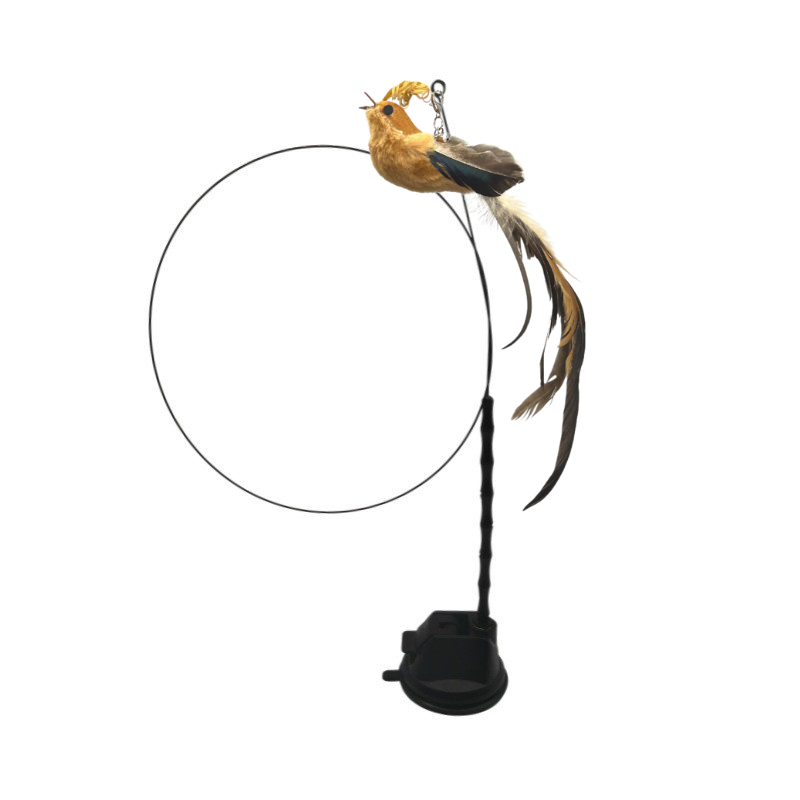 Bird-shape Interactive Cat Toys Simulated Feather Bird Teasing Stick Cat Toy
