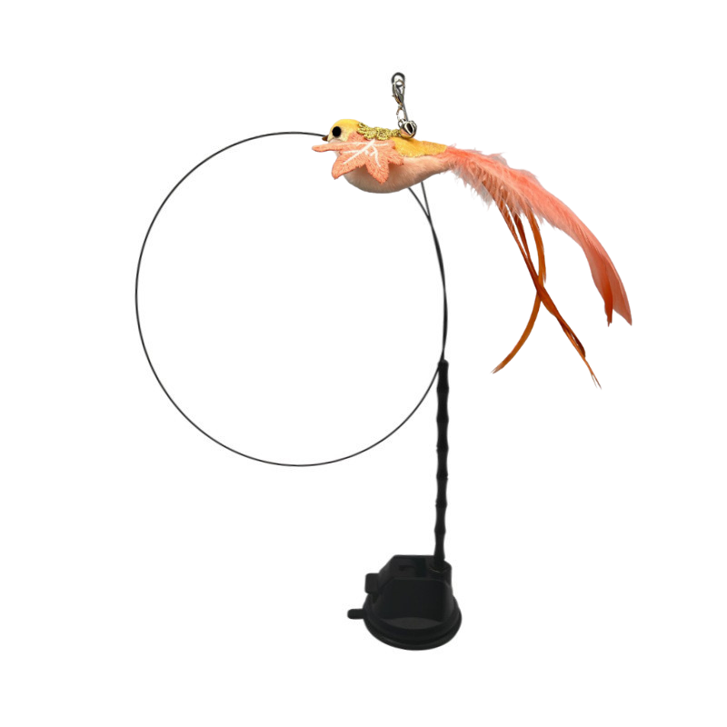 Bird-shape Interactive Cat Toys Simulated Feather Bird Teasing Stick Cat Toy
