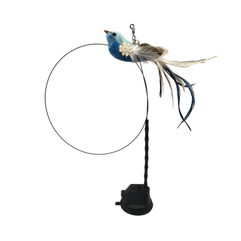 Bird-shape Interactive Cat Toys Simulated Feather Bird Teasing Stick Cat Toy