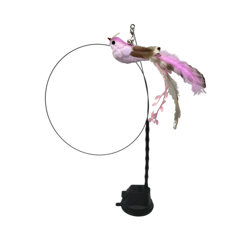 Bird-shape Interactive Cat Toys Simulated Feather Bird Teasing Stick Cat Toy