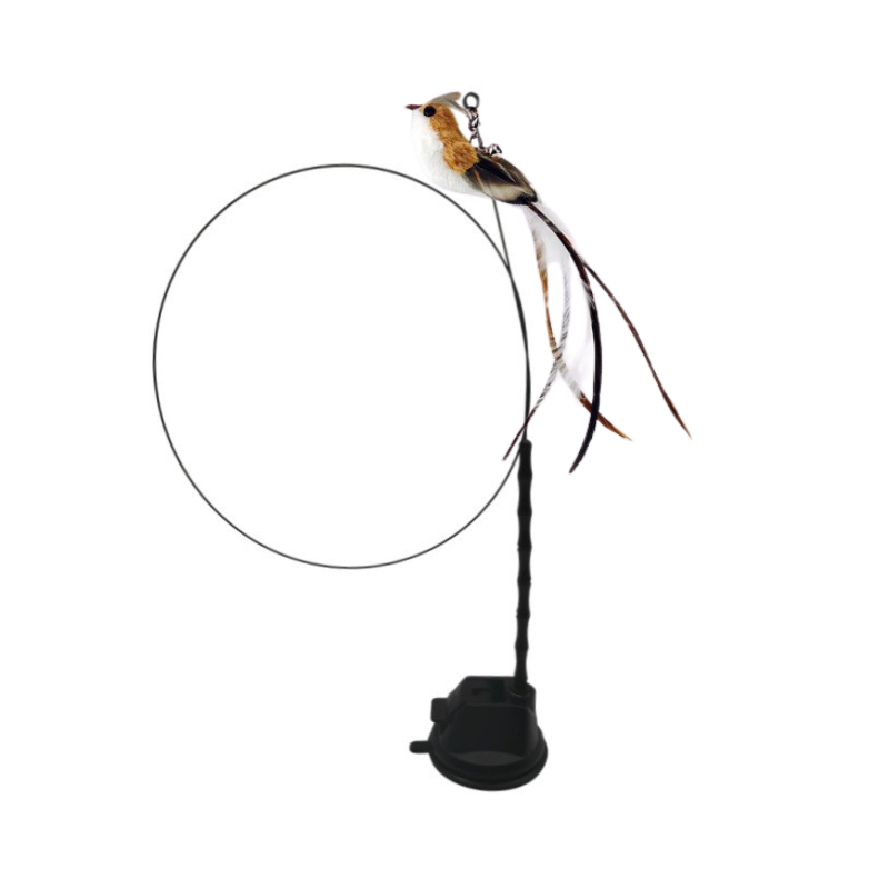 Bird-shape Interactive Cat Toys Simulated Feather Bird Teasing Stick Cat Toy